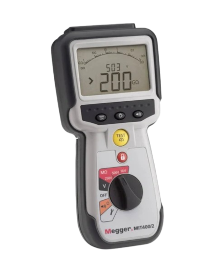 Megger MIT400/2 CAT IV rated insulation tester with live circuit detection functionality